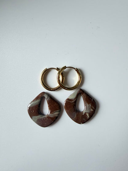 Créoles fleurs interchangeables - Créoles en acier inoxydable