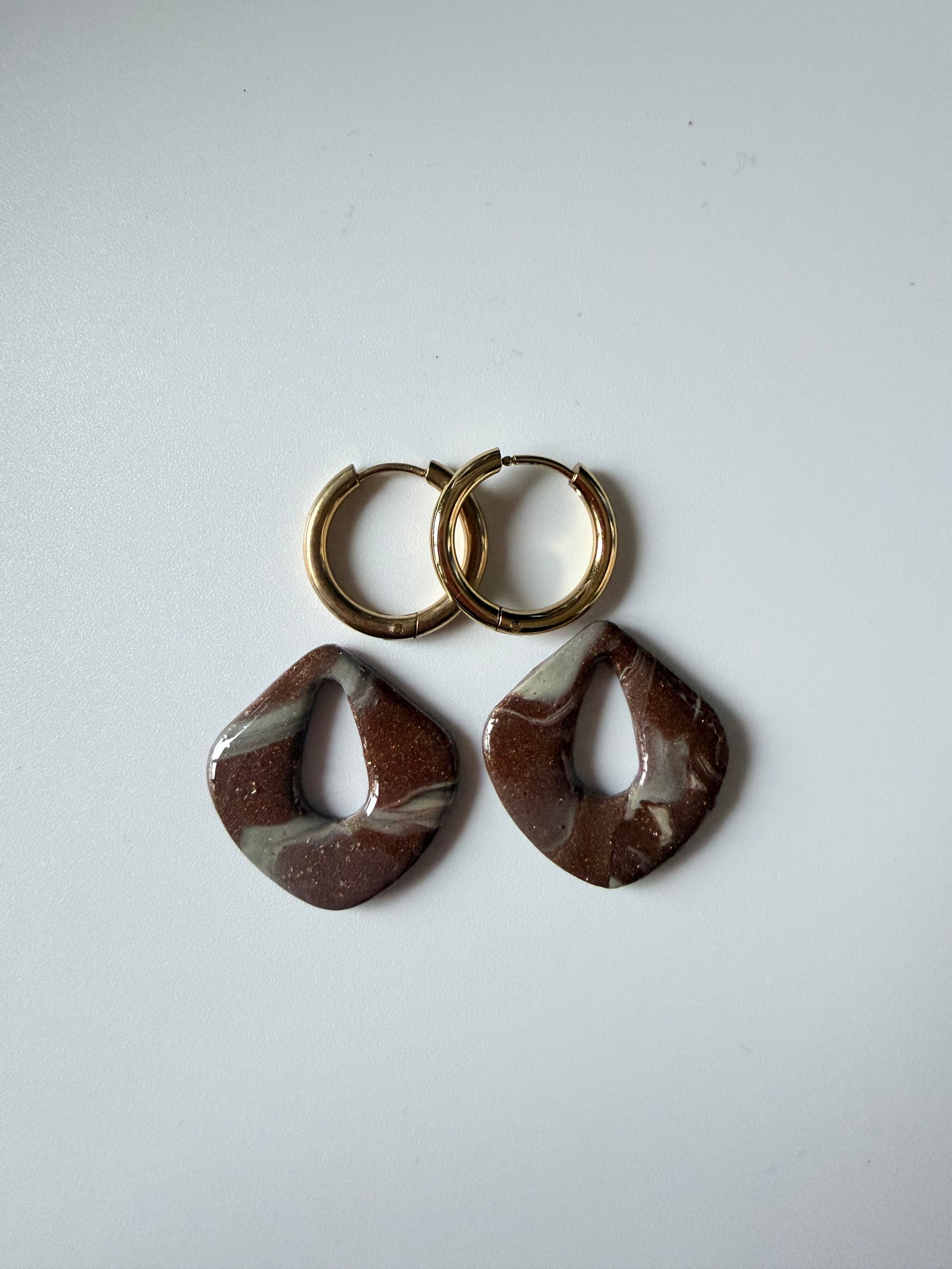 Créoles fleurs interchangeables - Créoles en acier inoxydable