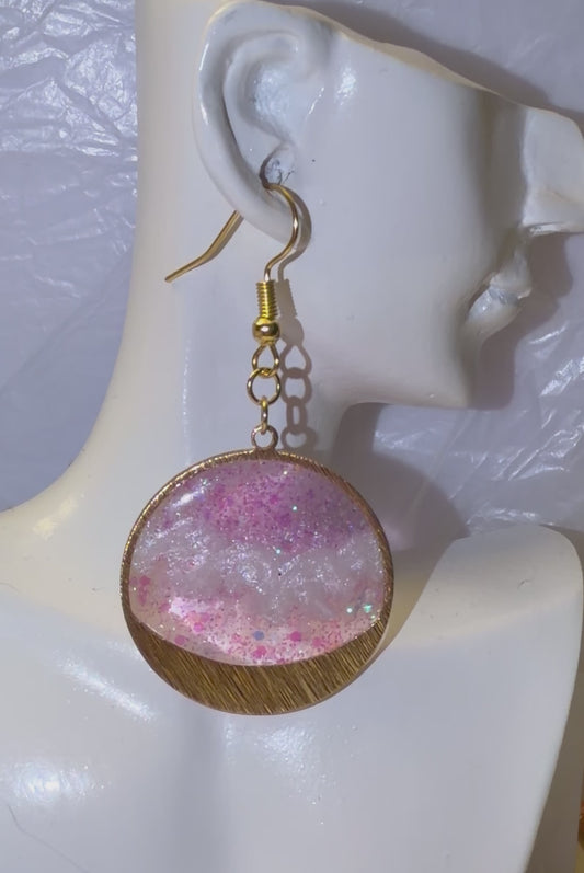 ✨ Boucles Cercle Aquarelle Rose – Douceur, Lumière & Style Bohème ✨